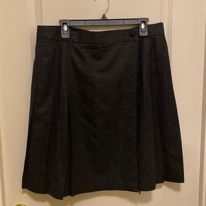 Talbots 100% wool charcoal gray wrap skirt
